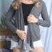 Dropped Open-Front Sweater